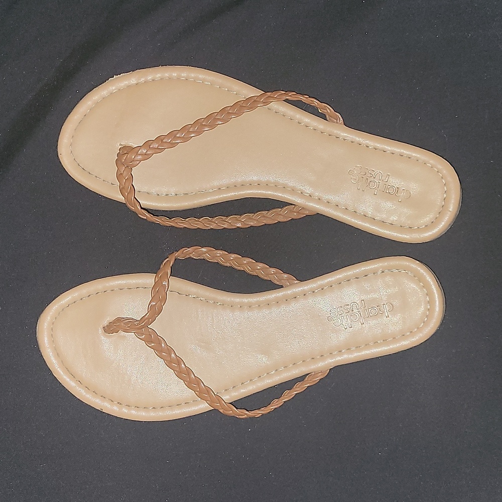 Charlotte Russe brown braid sandals.